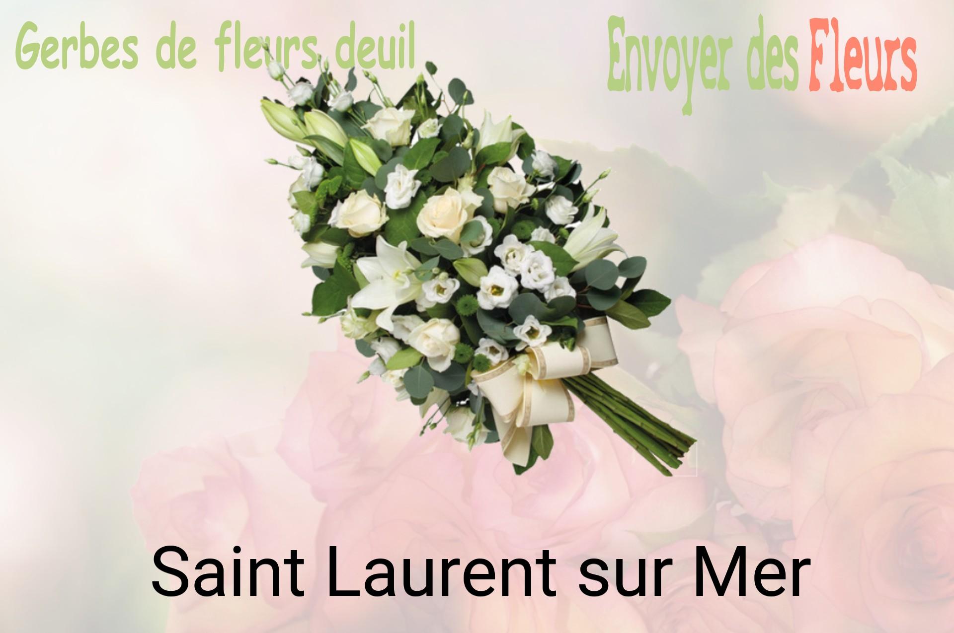 Gerbe de fleurs de deuil livrée à Saint-Laurent-sur-Mer